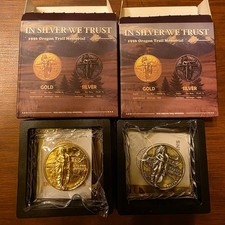 Liberia 2026 Oregon Trail Memorial Coin Set, 999 Silver And Gilt 999 Silver...