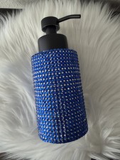 Sapphire Blue Crystal Glitter Rhinestone Stainless Steel Soap Dispenser Sealed