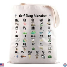 JNIAP Hilarious Golf Lover's Tote Bag - Unique Golf Slang Alphabet Design Gift