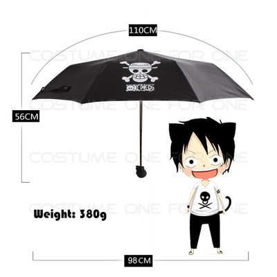 One Piece schwarz Compact Folding Cosplay Regenschirm Wasserdicht Umbrella