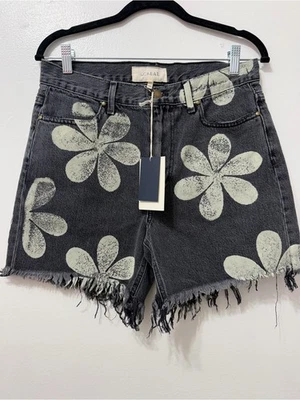 NWT THE GREAT.THE EASY CUT OFF SHORT - Gray DAISY CHECKSTAMP - Photo 1/4