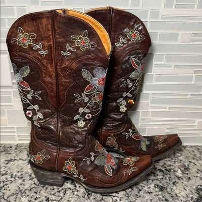 Old Gringo Bonnie Floral Embroidered Cowboy Western Boots - 7 B | eBay