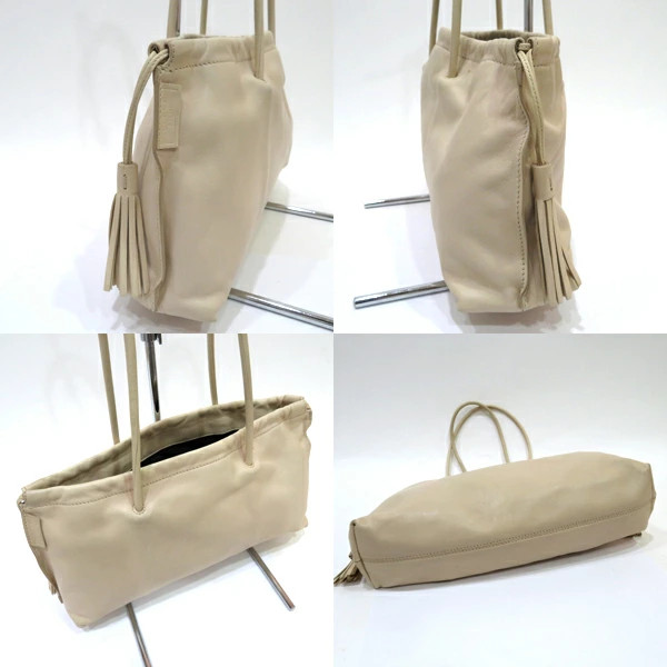 Y0210 Gucci Shoulder Bag Handbag Leather Beige Off White AB Rank Ladies thumbnail 3