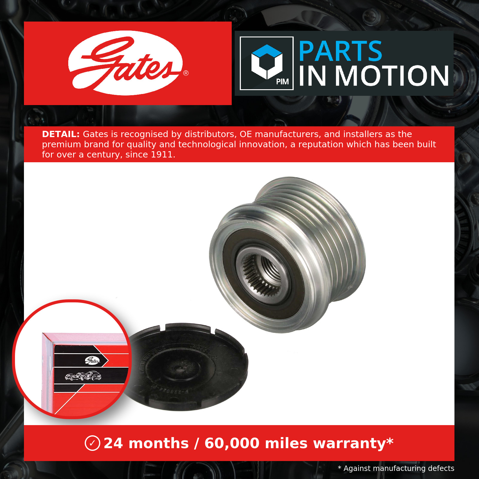 Overrunning Alternator Pulley fits PORSCHE 911 996 3.4 97 to 01 Clutch Gates New - Image 6