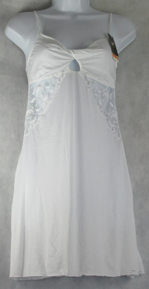 Женская ночная рубашка Wacoal с вышитой сеткой по бокам мягкая сорочка, белая, маленькая - Изображение 2 из 4