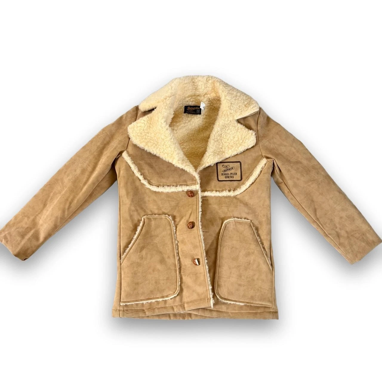 Vintage 70s/80s Swingster Tan Faux Sherpa Suede Ranch Jacket image 1