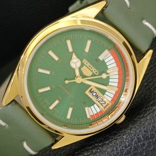 REFURBISHED SEIKO 5 AUTOMATIC 6309A VINTAGE JAPAN MENS GREEN WATCH a440823-4