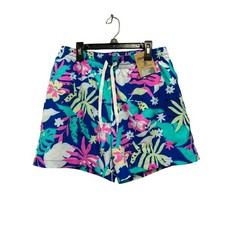 Chubbies Classic Swim Trunks Mens M Blue Tropical Floral 5.5" Mesh Lined