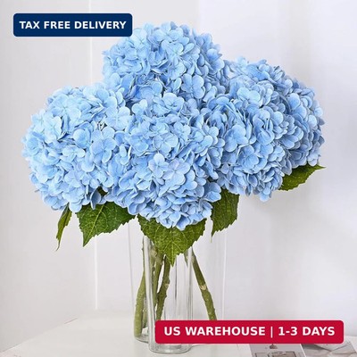 MARTINE MALL 3Pcs 21in Hydrangea Artificial Flowers, Latex Real Touch Hydrangeas