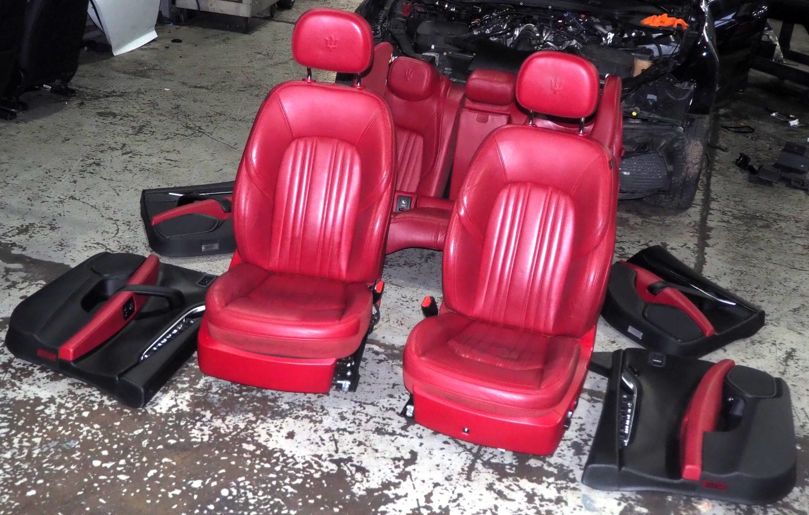 2014-2017 Maserati Ghibli Complete Interior Seat & Door Panel Set Red Rosso Okay