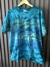 Vtg Sostanza Earth Culture 90s Tie Dye T Shirt Water Colors Ombré Festival USA L
