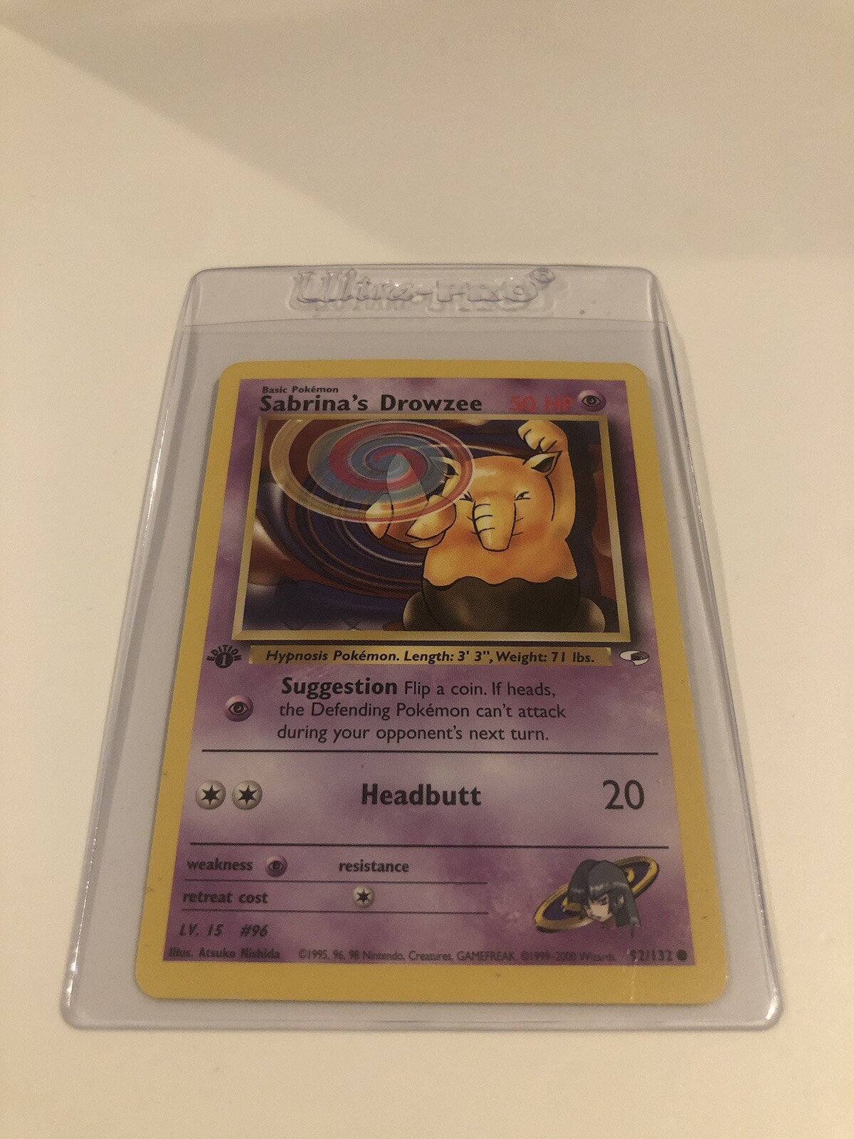 Pokémon TCG Sabrina's Drowzee Gym Heroes 92/132 Regular 1st Edition Common