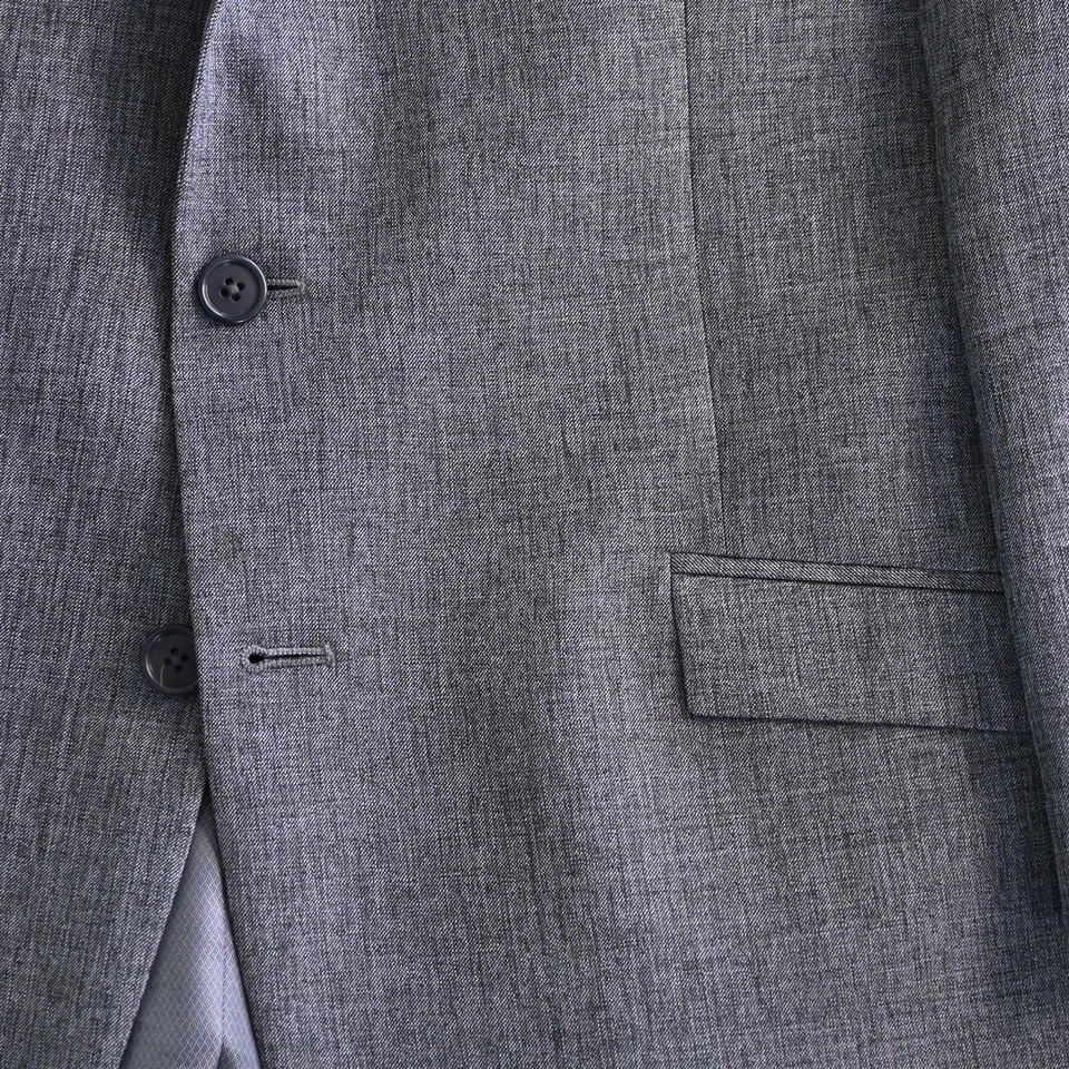 Andrew Fezza 44S Gray Sharkskin Wool Blazer Jacket Sport Coat - Image 3 of 4