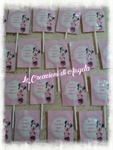 2 PEZZI Lecca lecca personaggio personalizzabile compleanno nascita battesimo