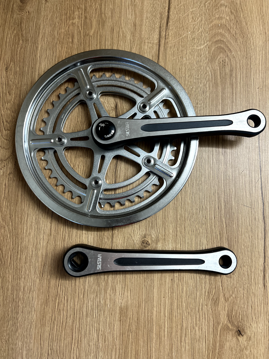 Retro Bicycle Parts NOS SR Sakae Silstar Crankset 170 mm 52/42T
