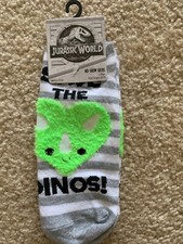 JURASSIC WORLD FALLEN KINGDOM PAIR OF SOCKS SAVE THE DINOS NO-SHOWS IN HAND
