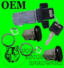 Chevy S10 82-94 & Others Ignition & Door Lock Cylinder Set Black 2 GM Key
