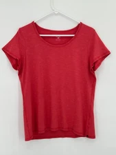 Horny Toad L Womens T Shirt Short Sleeve Red Organic Cotton Stretch