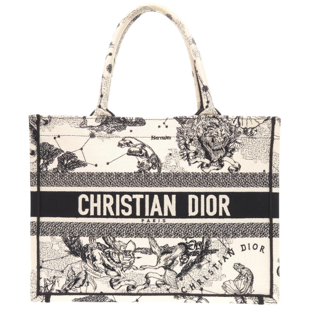 AUTHENTIQUE sac fourre tout Christian Dior M1296ZRHZ M06E livre moyen toile blanche 0044