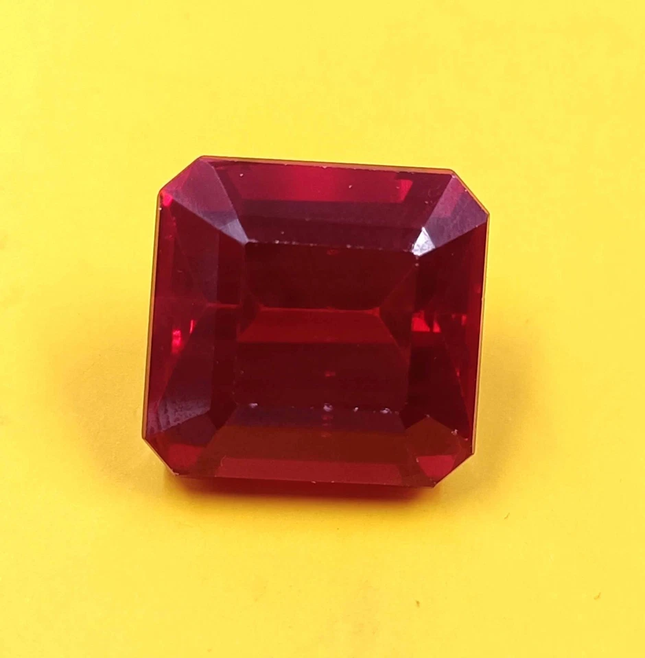 Real Red Ruby 23-24 Ct Certified Faceted Emerald Shape From Burma Loose Gems DKV - Image 4 of 4