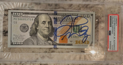 FLOYD MAYWEATHER JR SIGNED $100 Bill US CURRENCY PSA/DNA CERTIFIED ENCASED