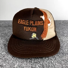 Vintage Yukon Trucker Hat Snapback Eagle Plains 80's Mesh Back Arctic Circle