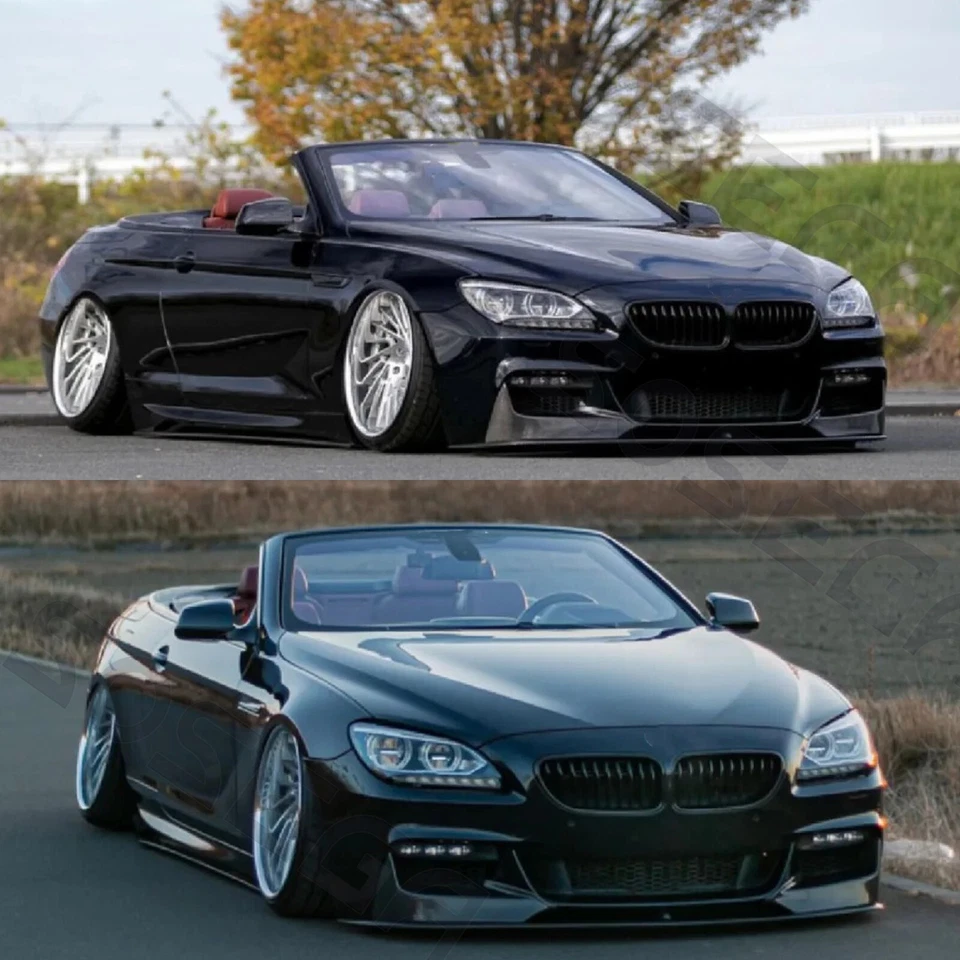 Kit de labios de parachoques delantero negro brillante para BMW Serie 6 F06 F12 F13 M Sport 2012-2018 Foto 4 de 4