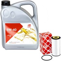 MotoröL Set 5W-40 5 Liter + ÖLfilter 109411 FüR Audi A4 A5 A7 Sportback Q5 A8