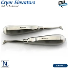 2 Pcs Dental Root Elevators CRYER Luxating PDL Elevator Oral Surgery Extraction