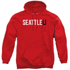 Seattle University Adult Pullover Hoodie Distressed Primary, Red, S-3XL