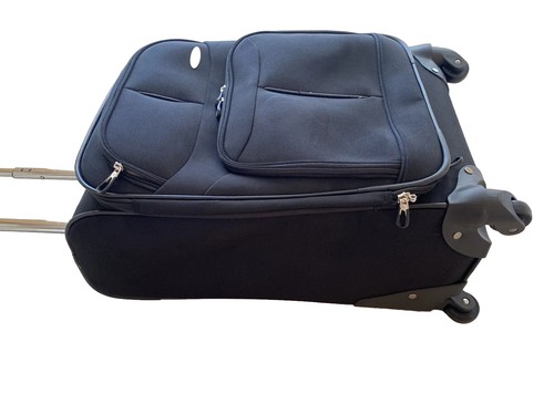 SAMSONITE 21" EXPANDABLE 4 Wheel SPINNER CARRY ON SUITCASE BLACK Bag Luggage - Picture 3 of 9