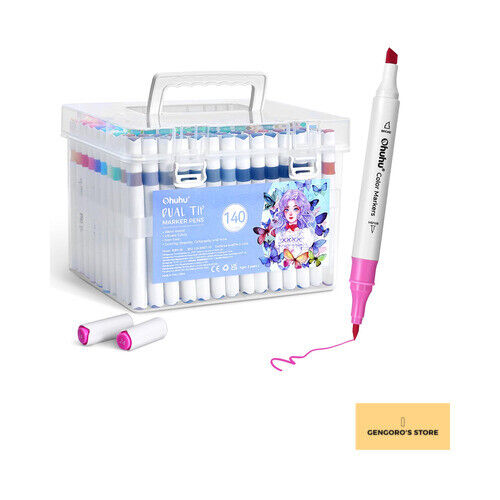 Ohuhu Illustration Markers Water-Based Marker Pens 139 Colors 140 Pens Brush Tip - Picture 1 of 1