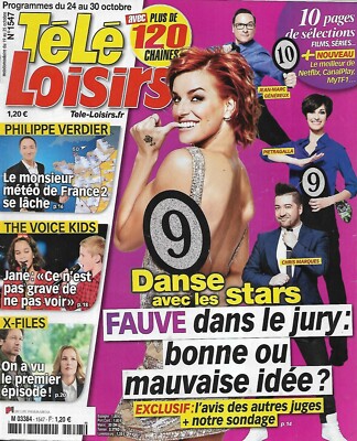 TELE LOISIRS n°1547 24/10/2015 Danse avec les stars-Fauve Hautot_X-Files_Verdier