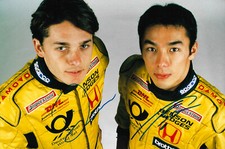 Takuma Sato & Giancarlo Fisichella "Jordan" Autogramm signed 20x30 cm Bild