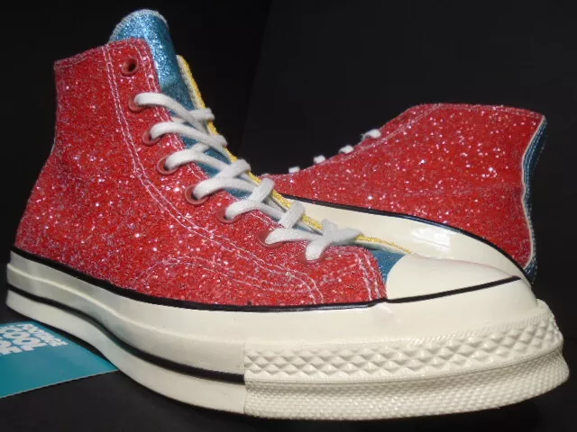 Cherry red cheap glitter converse