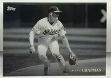 Matt Chapman 2020 Topps On Demand Black & White Base Card #9 OAKLAND A's SP /672