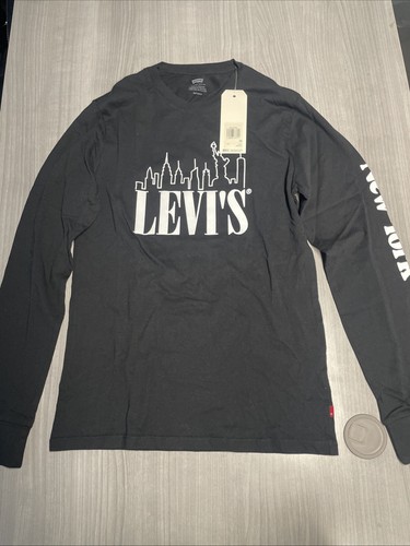 Levi's Mens Long Sleeve T Tee Shirts 100% Cotton New York City - 第 1/4 張圖片