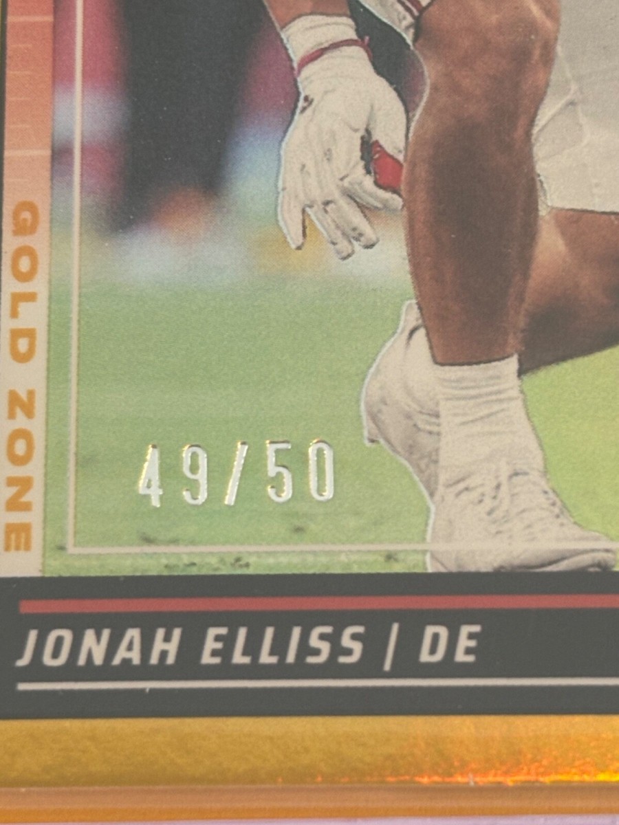 Jonah Elliss /50 2024 Panini Score Football Rookie Gold Zone