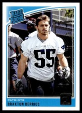 2018 Donruss Rated Rookie Braxton Berrios Rookie New England Patriots #342