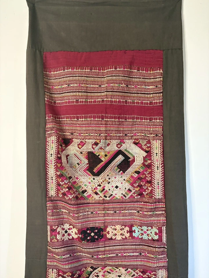 Pièce unique tissé à la main Chine textile motif tribal - Photo 4/4