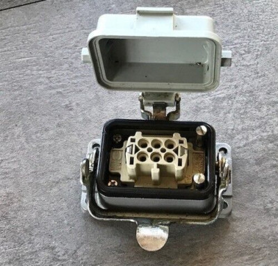 HARTING HAN 6 ES-F Steckverbinder+Harting Han 6B-LB Anbaugehäuse mit Metallbügel
