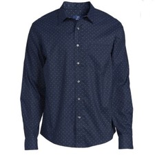 George Mens Long Sleeve Poplin Button Up Shirt Medium 38-40 New with Tags Blue