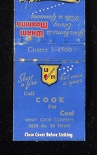 1940s Cook for Coal Henry Cook Company Warm Morning Coal Heater Milwaukee WI MB