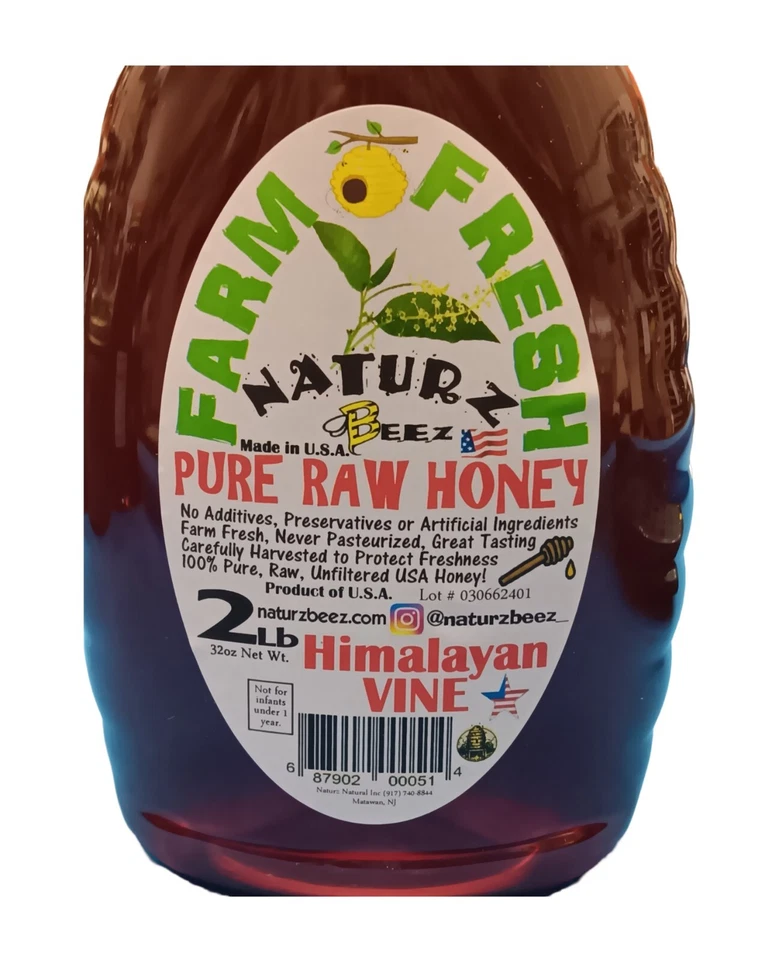 СЫРОЙ МЕД гималайская лоза 32 унц 907 г 2 фунта сделано в США 100% чистый натуральный СЫРОЙ мед - Изображение 3 из 4
