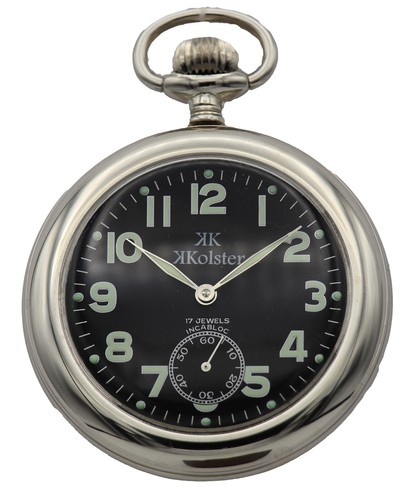 OROLOGIO DA TASCA KOLSTER STILE MODERNO ELEGANTE MOVIMENTO A CARICA MANUALE  | eBay