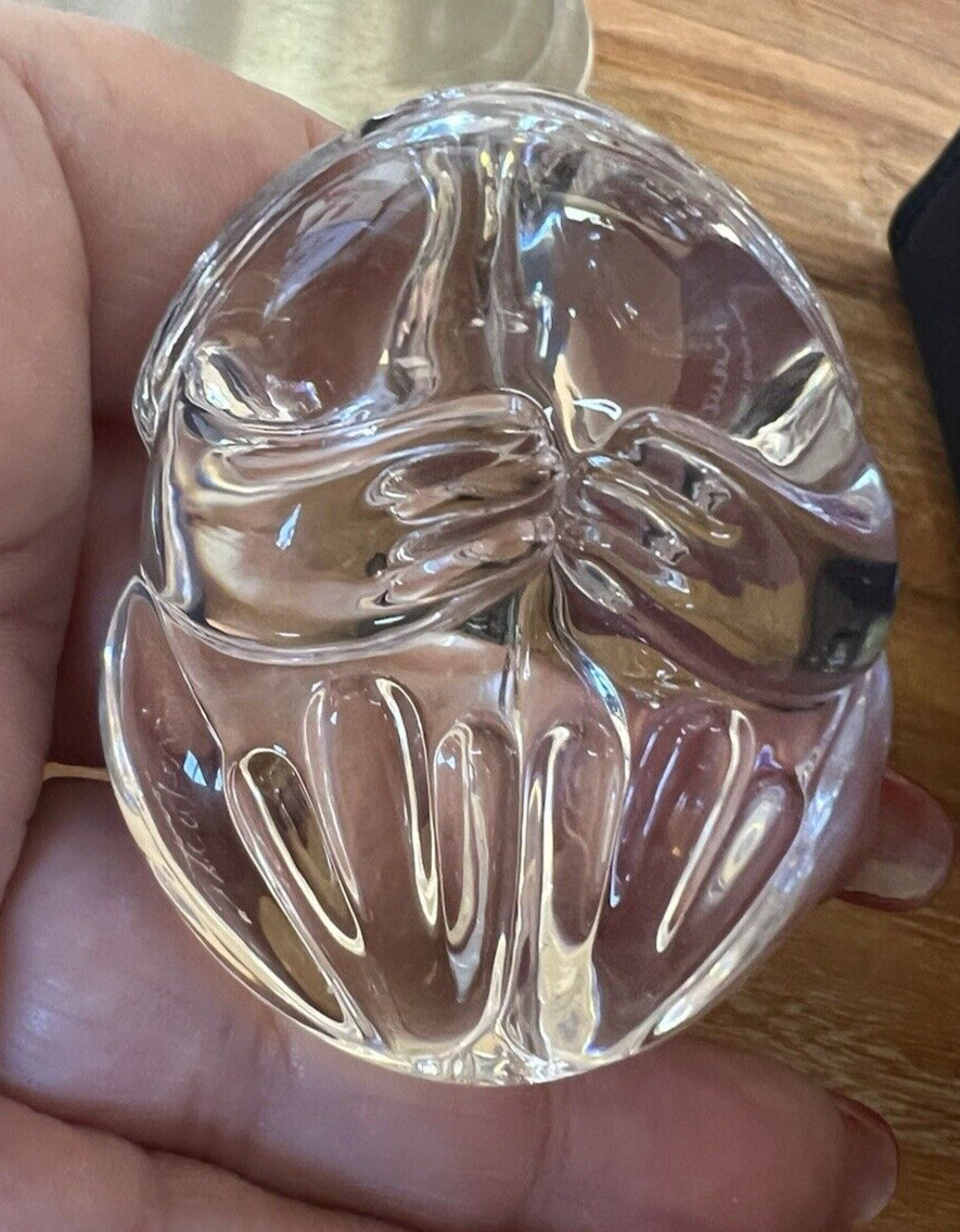 Vintage Steuben Glass Frog 2.75" Hand Cooler or Paperweight