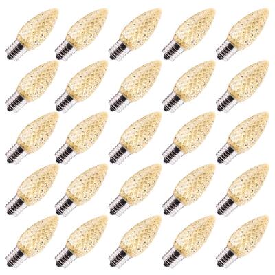 25 Count Warm White C9 LED Bulbs Energy Efficient Dimmable Long Lasting