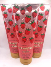 BATH AND BODY WORKS STRAWBERRY SODA BODY CREAM 8 OZ SET OF 3 