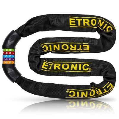 ETRONIC Heavy Duty Bike Lock with Resettable Combination, Motorcycle Chain Lock