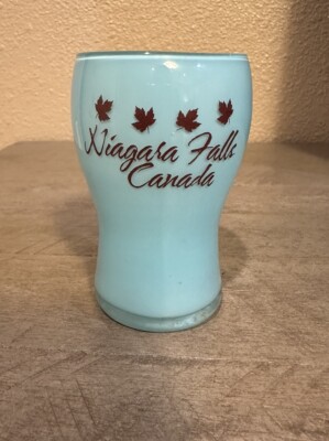 Vintage LIGHT BLUE Niagara Falls Canada Shot Glass